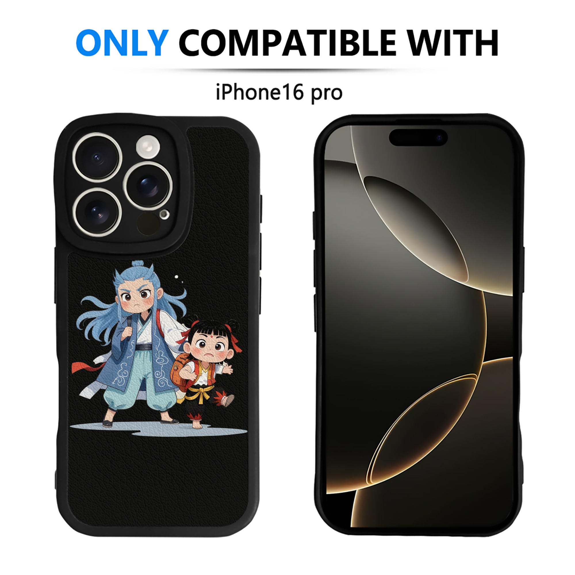 （画像用） Ne Zha 2 ナタ 魔童の大暴れ 【iPhone 16シリーズ対応】シリコンスマホケース（レザー調） 材質：シリコン